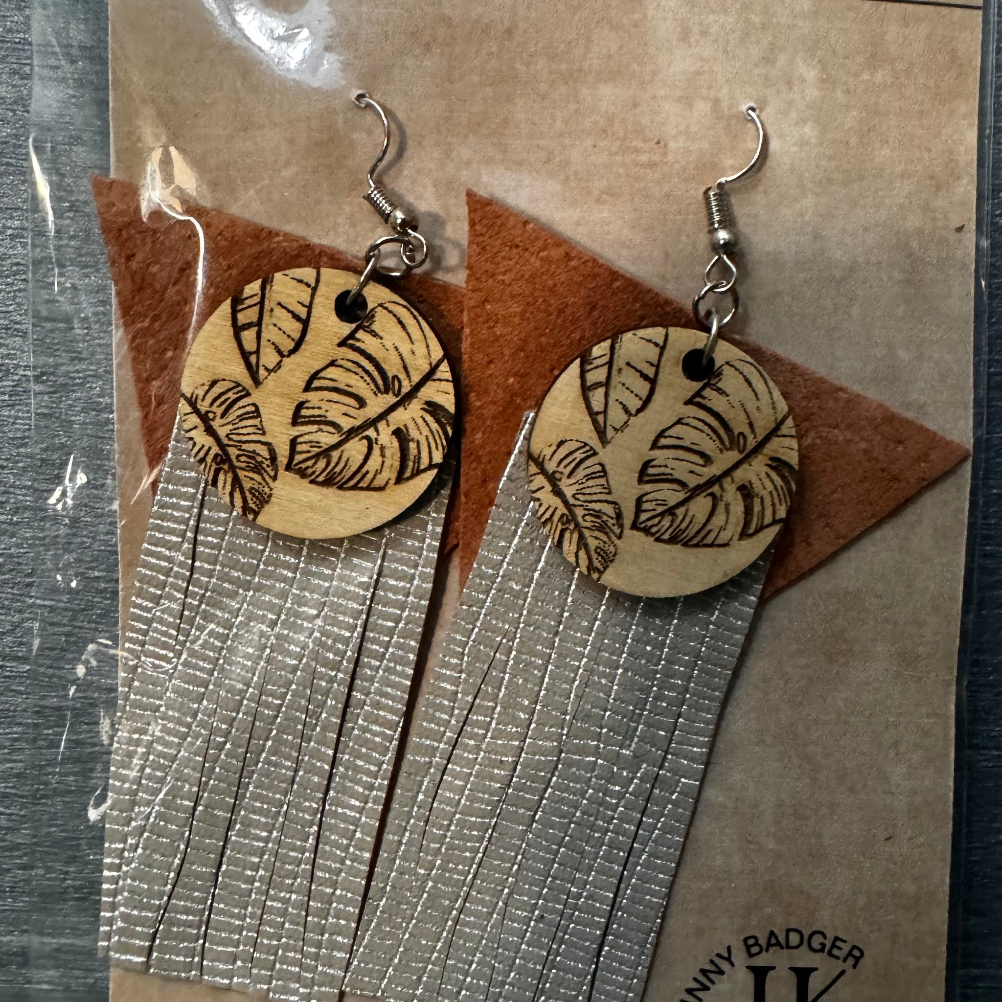 Handmade Genuine Leather Earring